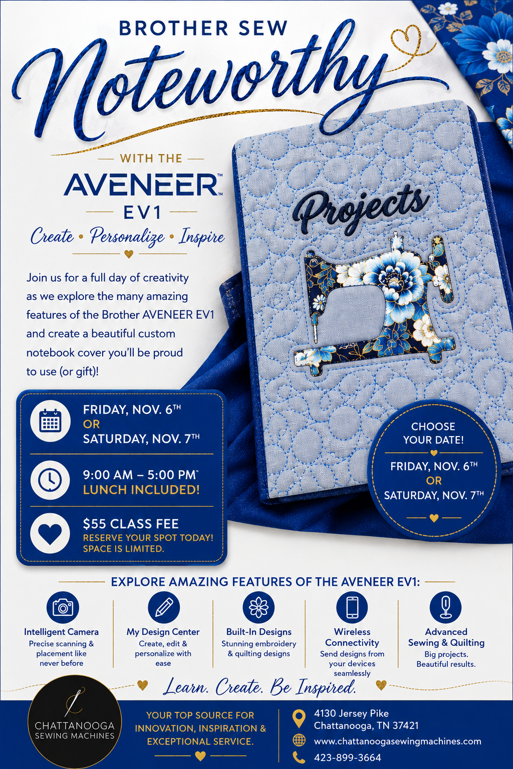 Chattanooga Brother Aveneer EV1 Sew Noteworthy Event (Saturday Nov. 7th)