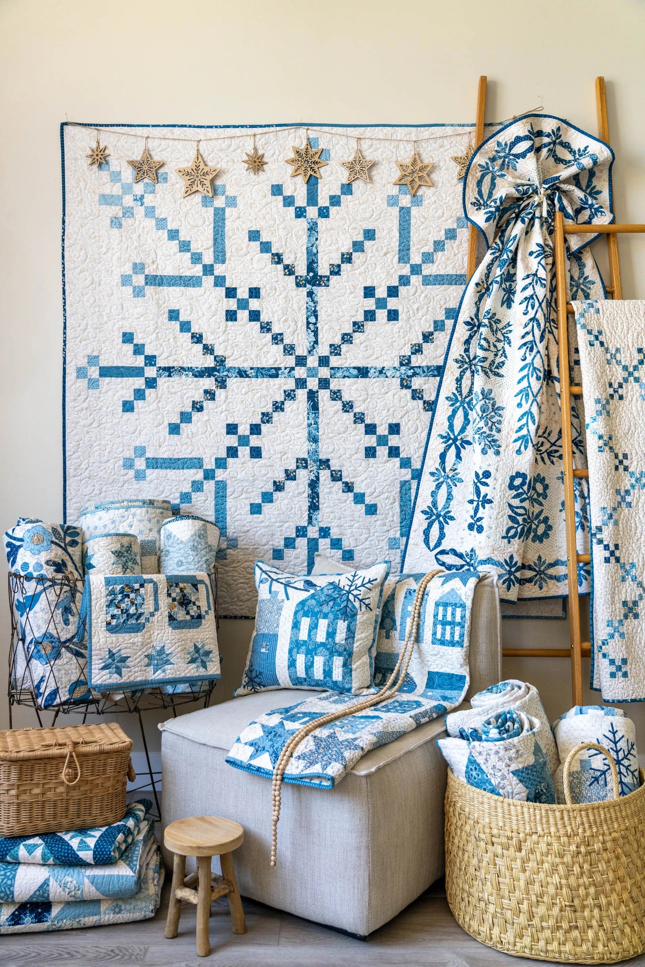 Winter Lace Block of the Month Laundry Basket Quilts Edyta Sitar